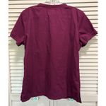 Koi Burgundy Scrub Top Short Sleeve V Neck Pockets Size Medium‎ Medical Red Photo 3