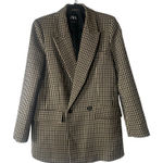 ZARA  Plaid Blazer Brown Tan Photo 0