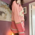 Vintage 80s Victoria Jones Pastel Pink Southwestern Beaded Ramie Cotton Sweater Size M Photo 3