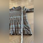 Cyrus Devotion by  mock neck fair isle sweater brown tan teal size small Photo 3