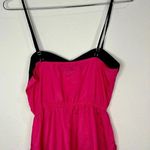 Delirious Pink with Black Trim Midi Dress Adjustable Straps and Pockets Size Sm Photo 5