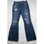 American Eagle  Vintage Hi Rise Flare Jeans Women's 10 Long Distressed 34 Inseam Photo 12