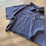 Aerie Navy Blue Cropped Polo Shirt Photo 2