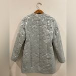 Grace Chuang floral jacquard formal blazer evening jacket pewter grey blue Gray Photo 4