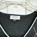 Tahari Vest Women Size 12P Charcoal Gray Button Down Wool Blend Sleeveless Plaid Photo 1