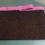 Seaglass Collection Beaded‎ Clutch Pink Bow Brown Bag Photo 0