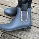 Jack Rogers  Gray Ankle Rain Boots with Glitter Sole size 9.5 Photo 5