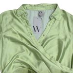 Worthington NWT  Satin Ombre Wrap Dress Midi Green Long Sleeve Career Party Sz Lg Photo 5