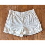 Vince white linen blend 4” inseam cuffed shorts size 12 Photo 1