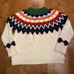 Aerie Fair Isle YOKE SKI- Jumper green multicolored size large Photo 9