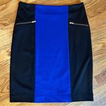 Cynthia Rowley  Blue & Black Colorblock Zipper Pencil Skirt Size 4 Photo 1