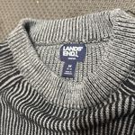 Lands' End Lands’ End Women Monochrome Striped Crewneck Sweater size medium 100%cotton Photo 1