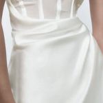 ZARA dress white wedding corset bridal shower mini sleeveless satin lingerie effect Photo 2