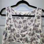 Victoria's Secret VTG  White/Purple Floral Print Silk Pajama Top size L Photo 3