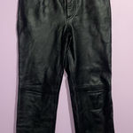 Tommy Hilfiger Y2K Black Leather Pants Women Size 4S Straight Leg Rodeo Western Photo 0