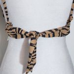Aerie  Tan and Black Tiger Print Bikini Top NWT Size Small Triangle Bikini Top Photo 4