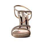 Badgley Mischka Pale Gold Sparkle Urbana Strappy Stiletto Heels Pumps Photo 3