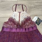 Cinema Etoile Purple Lace Babydoll Slip‎ And Thong Panty Size Small Photo 4
