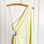 A.L.C. Delfina Dress one shoulder pleated cutout Canary yellow faux leather Photo 4