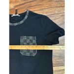 BCBGMAXAZRIA Women's Black Short Sleeve Studded Pocket Sweater Top Size Large Photo 8