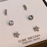 Giani Bernini NEW 3 Pair EARRINGS Cubic Zirconia Stud Post Sterling Silver Boxed Photo 5