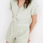 Madewell MWL Retroterry Baseball Romper Size Small Mint Green Photo 0