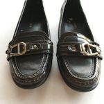 Etienne Aigner Sven Loafers Shoes Horsebit Logo Dark Brown Leather Women… Photo 5