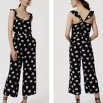 Loft Ann Taylor  Black White Floral Jumpsuit Romper Size 6 Excellent Photo 1