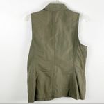J.Jill Army Green Cargo Style V-Neck Button Vest, Size Small Photo 2