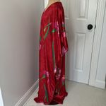 Winlar Red Satin Floral Kaftan Maxi Dress Size undefined Photo 4