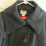Worthington Black Wide Collar Button Front Swing Peacoat Size Medium A-Line Photo 6