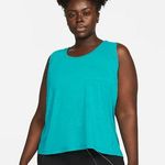 Nike NWT Yoga Dri-FIT Women's Metallic Trim Tank (Plus Size) IN AQUA Photo 0