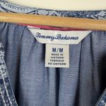 Tommy Bahama  Blue Floral Tencel Blouse Medium Beachy Resort Soft Coastal Relaxed Photo 4