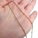 Gold Tone Mini Disc Satellite Beaded Dainty Necklace Photo 3