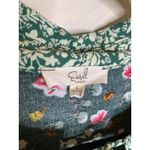 easel Boho Green Floral Bell Sleeve Flowy Blouse Naturecore Sz Large Photo 8