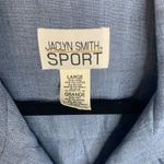 Jaclyn Smith Vintage Linen Blend Blue Short Sleeve Blazer Sz Large Photo 6