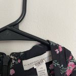 Monique Lhuillier ML Black Floral Ruffle Pleated Dress (Size 10) Photo 3