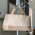 Clarins cream and pink stitching shoulder hand bag Photo 1