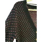 Torrid Cardigan Drop Shoulder V-Neck Button Front Sweater Black Pink Hearts Sz 0 Photo 8