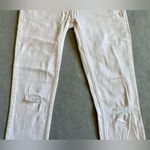 Free People  Jeans Women’s 25 x 24.5 White Skinny Low Rise Distressed Cotton Photo 2