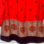 Anthropologie  Maeve Rila Border Orange Purple Blouse Sz 4 3/4 Sleeve Boho Photo 4
