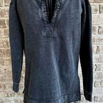 Anthropologie Pilcro Split Back Terry Top XS Extra Small Black Tunic Dis… Photo 0