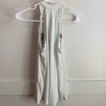 Alya  White High Neck Embroidered Keyhole Tank Top Photo 1