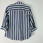 Chico's Chico’s No-Iron Cotton Striped Stain Shield Shirt Navy & White Striped Size 4/6 Photo 7