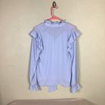 Belle Sky  Women Blouse Med NWT Blue ruffle Shirt Feminine Flowy office attire Photo 4