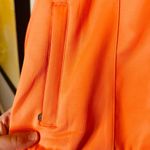 DLJ Sportswear Fluorescent Orange Zip Up Hooded Two Pocket Track Jacket Size L Size L Photo 9