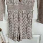 ZARA blogger fave cableknit marble brown cream button soft jumpsuit Photo 5