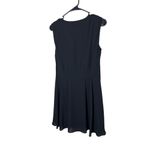 Cotton Express Express Black Chiffon VNeck Knee Length Sleeveless Dress Small Photo 6