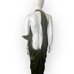 Pretty Little Thing Maternity Corset Dress Womens 8 Olive Velvet One Shoulder Midi Photo 7