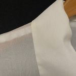 Le Caviar Women's White Romantic Sheer Lace Trim Tie Neck Ruffled Blouse Top L Size L Photo 4